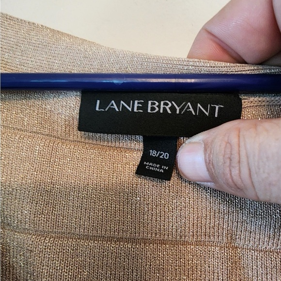 Lane Bryant gold metallic zipped up sweater jacket size 18/20 - Picture 4 of 4